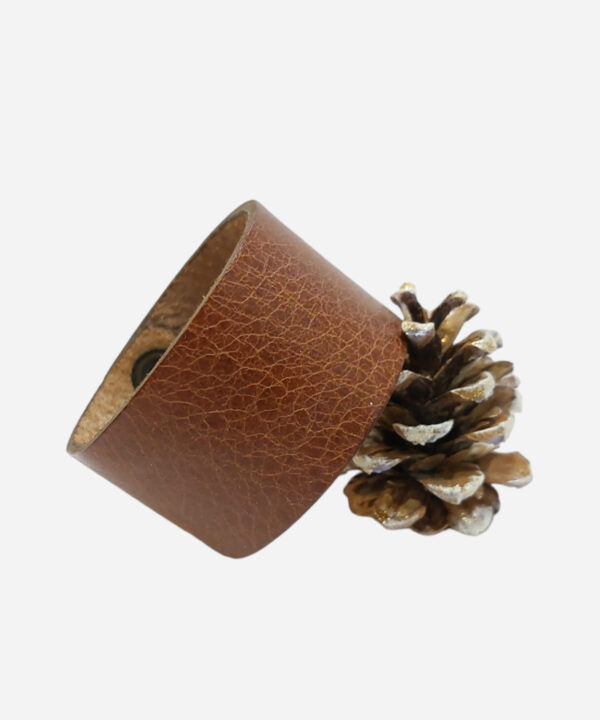 Широка кожена гривна естествена кожа