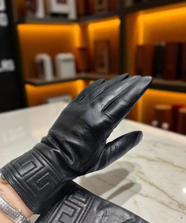 Черни дамски ръкавици, естествена кожа 5