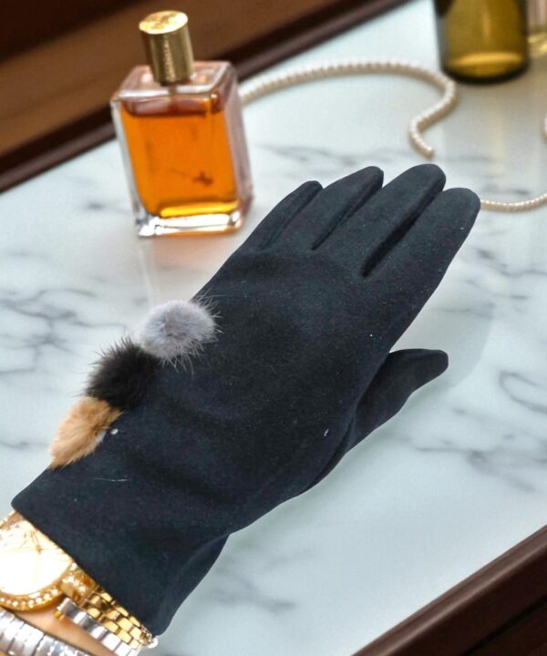 Елегантни топли черни дамски ръкавици