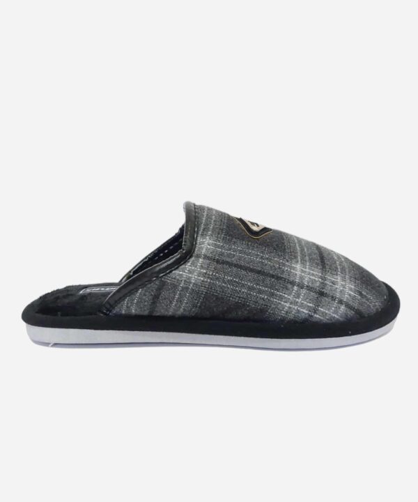 Стилни мъжки черни чехли каре