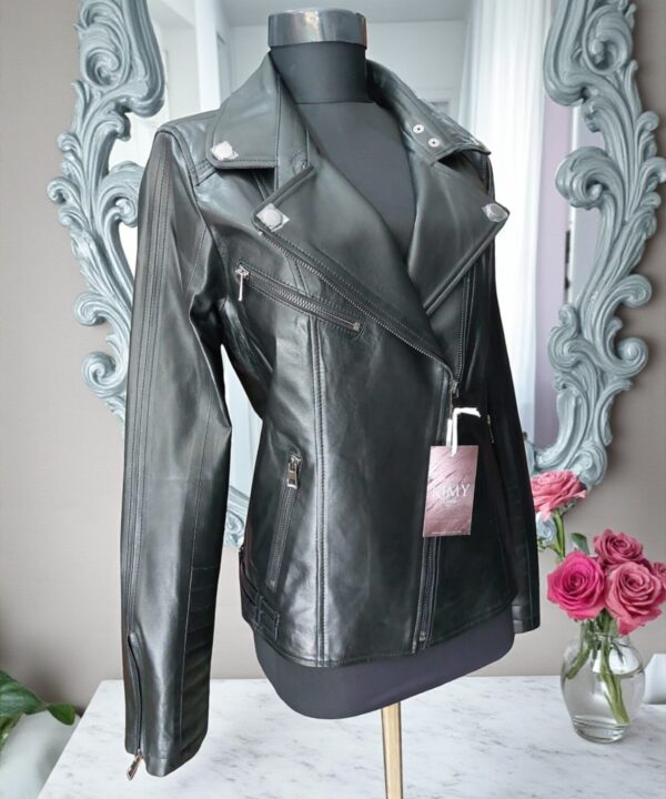 Черно кожено дамско яке естествена кожа Lea | Kimy Style