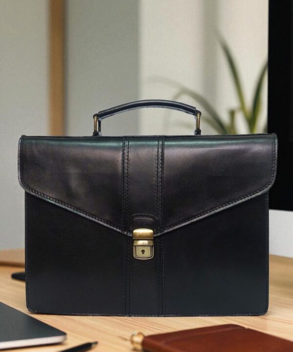 Черна бизнес чанта естествена кожа | KIMY Style