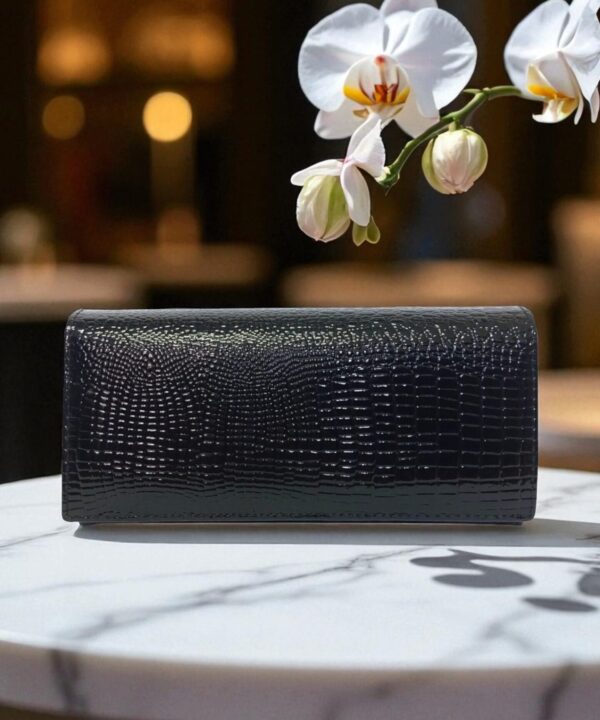 Кожено дамско портмоне черно | KIMY Style