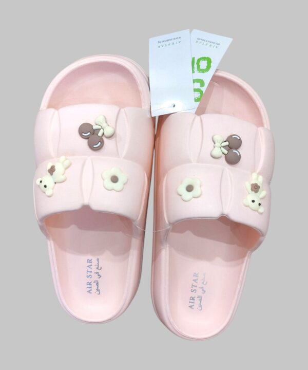 Розови дамски джапанки с дебела подметка