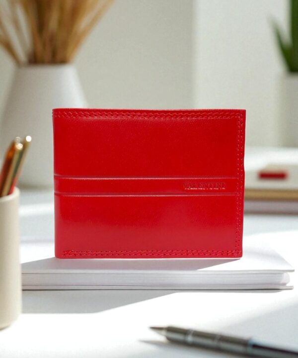 Червен мъжки портфейл от естествена кожа | KIMY Style