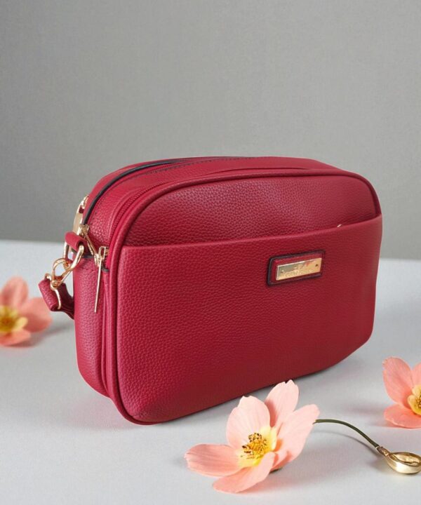 Тъмно червена дамска чанта за през рамо | KIMY Style