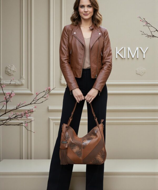 Елегантна дамска чанта тип торба – кафява | Kimy Style
